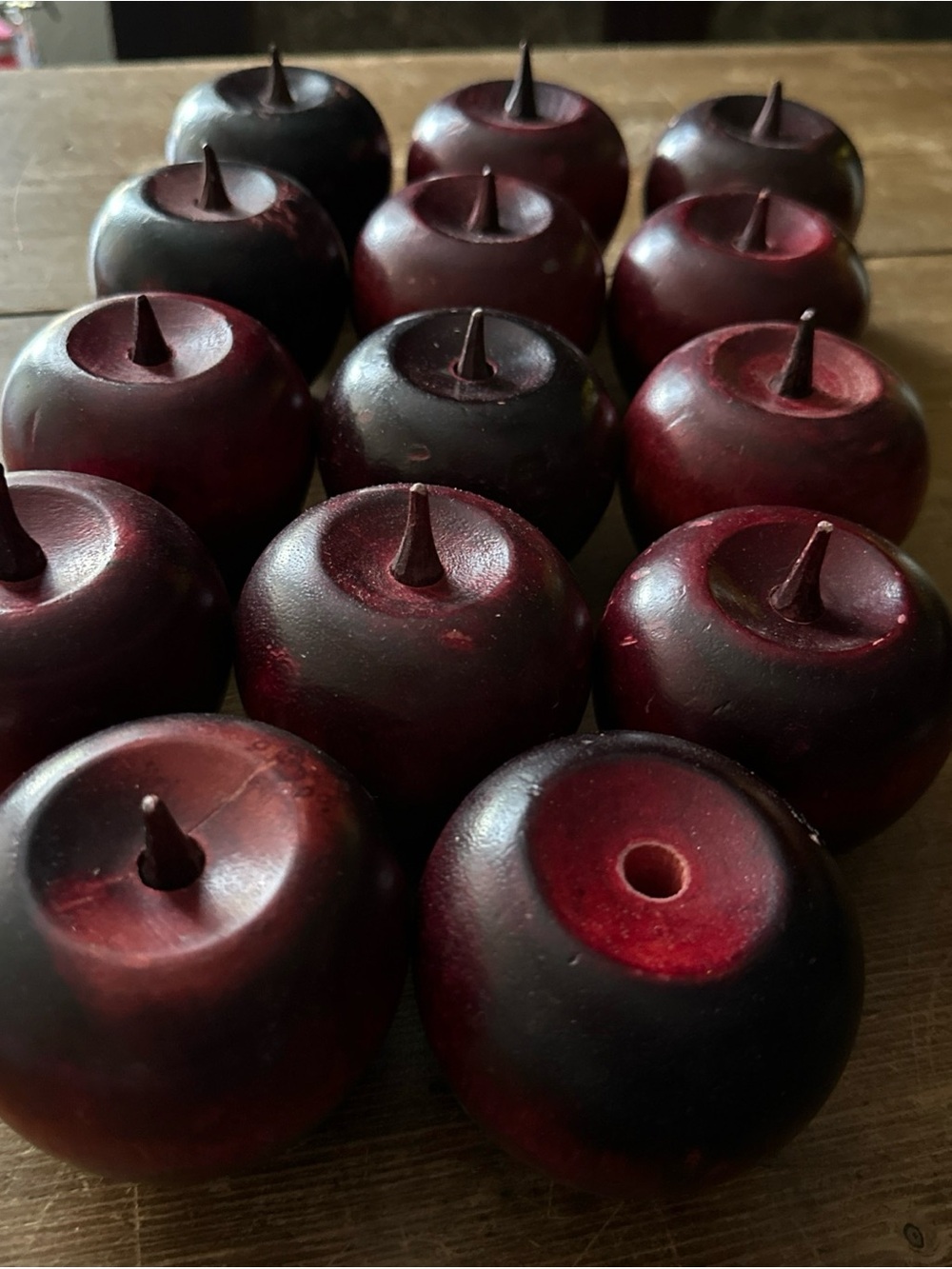 Decorative Burgundy Apple Accents - Set of 14